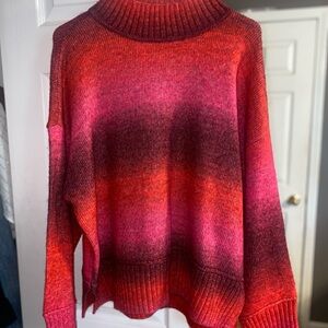 Gradient Red and Pink Women's Sweater
